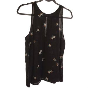 Sleeveless Floral top - L